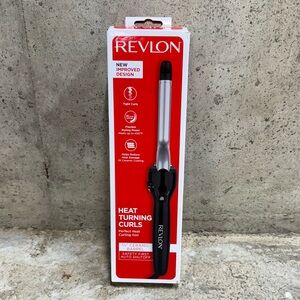 Revlon RV052 Heat Turning Curls 3/4” Ceramic Curling Iron NEW